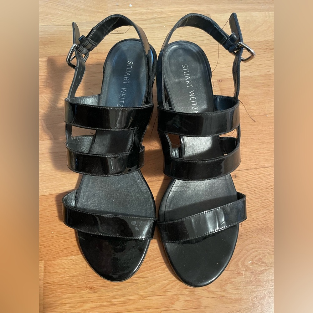 Stuart Weitzman Patent Leather Sandal - Size 9M